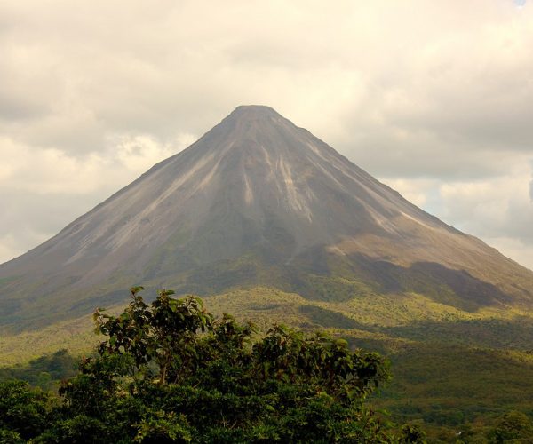 Arenal volcano view and lava trails